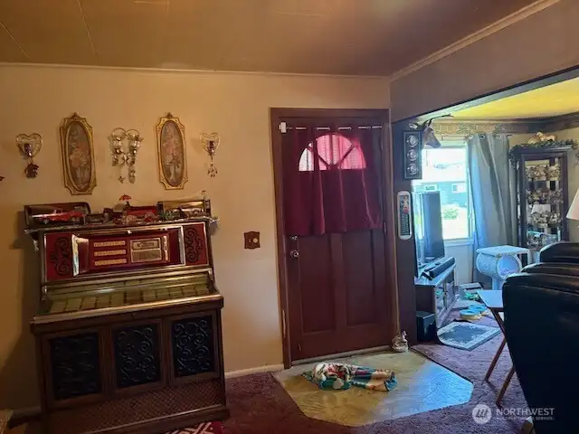 Front entry to living room and family room area