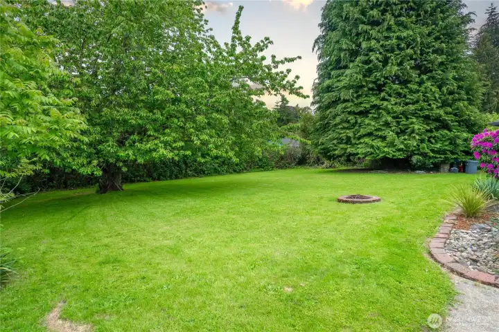 Firepit and large grass area Firepit and large grass area
