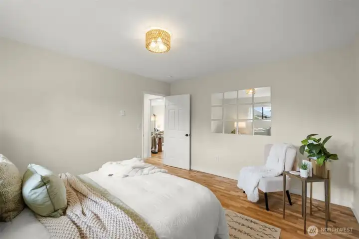 Fresh New Paint, Light and Bright Primary Bedroom Fresh New Paint, Light and Bright Primary Bedroom