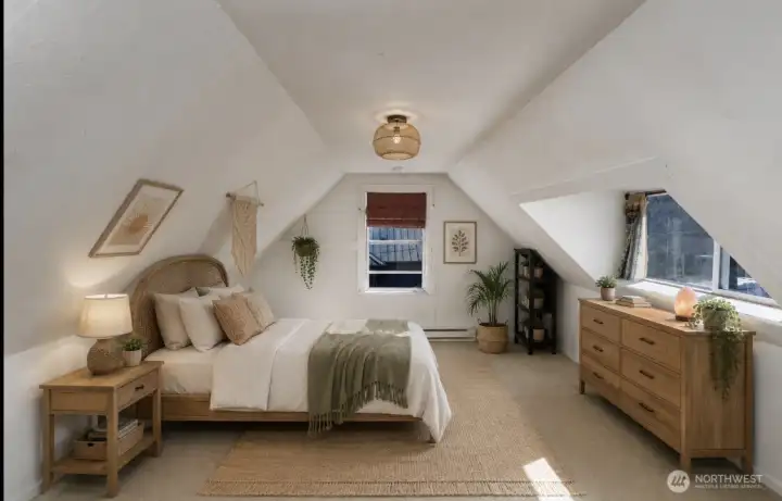 Virtual Staged Bedroom Upstairs Bedroom 1
