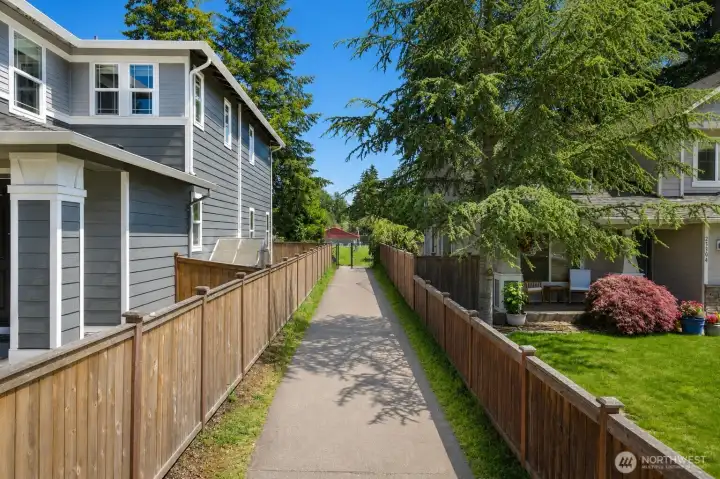 Neighborhood trail directly do grade school