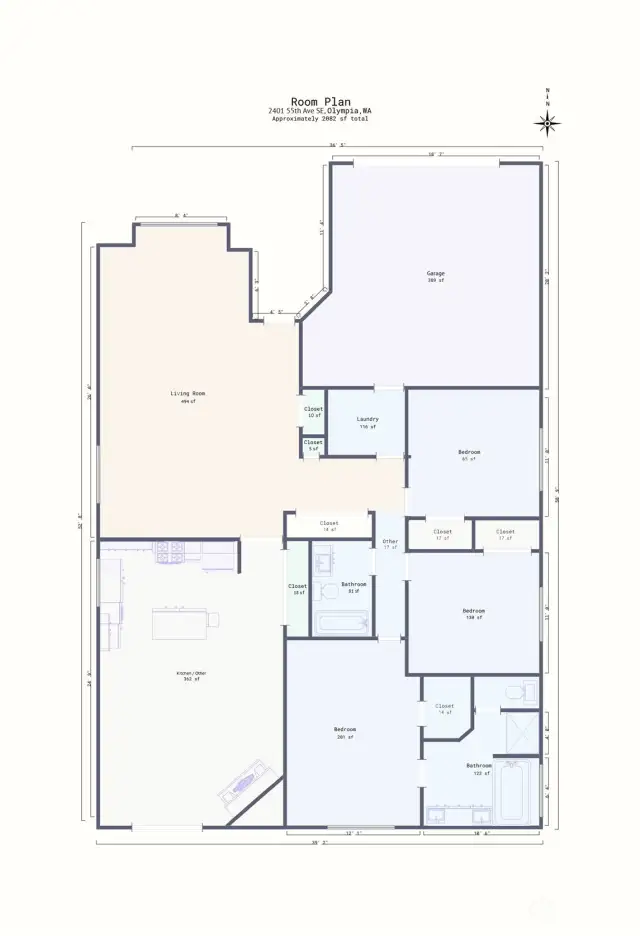Floor plan sizes for illustration only.  Builder states home is 1,803 sq.ft.