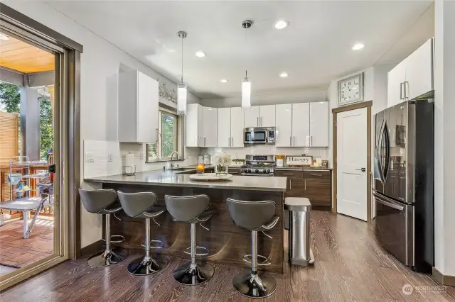 Kitchen With Accessibility to Private Covered Deck