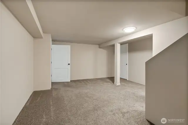 Great room down with access to back yard