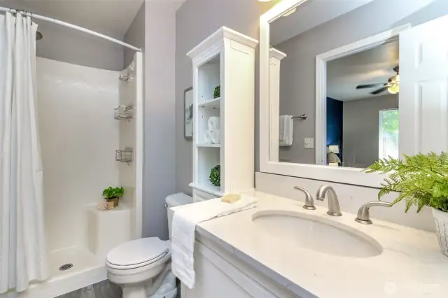 Primary bathroom, 3/4 bath and fully updated.