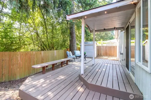 Covered deck area perfect for your BBQ lll year long.