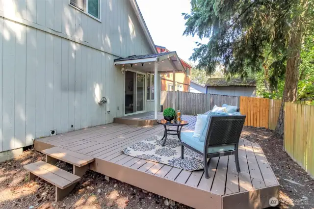 No grass in the backyard. Low maintenance care.