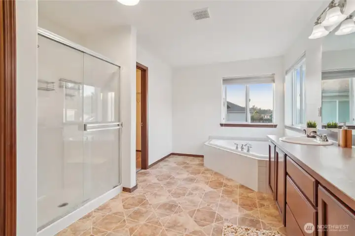 Primary Bathroom with large Walk In Closet