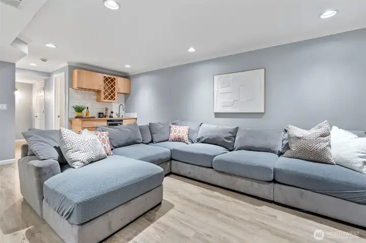 Such a great space for a second living area in the lower level