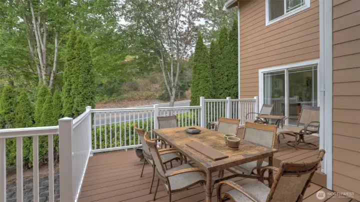 This large deck extends your living space outdoors, perfect for entertaining or quiet mornings.