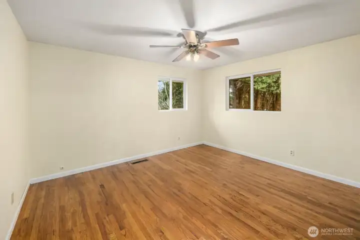Bedroom on the left side of the hallway.