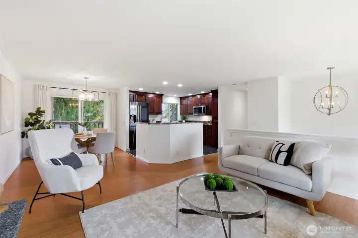 Open layout makes entertaining effortless and natural.