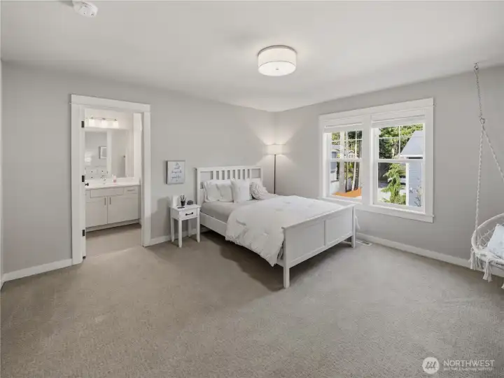 Upstairs bedroom with its own private bathroom.
