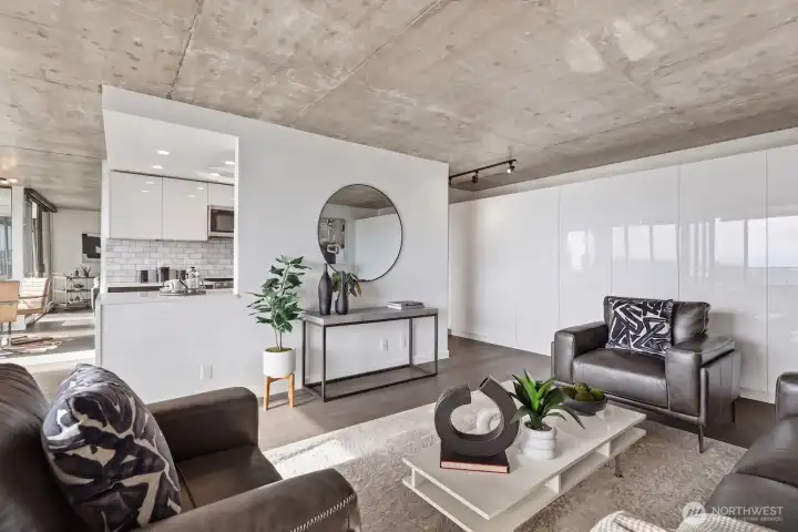 Concrete building construction and high-level soundproofing help make this space remarkably quiet - noise from outside and from neighbors is virtually nonexistent.