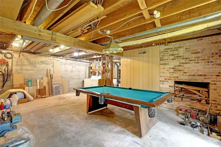 Plenty of room for fun, wood fireplace all in one room.