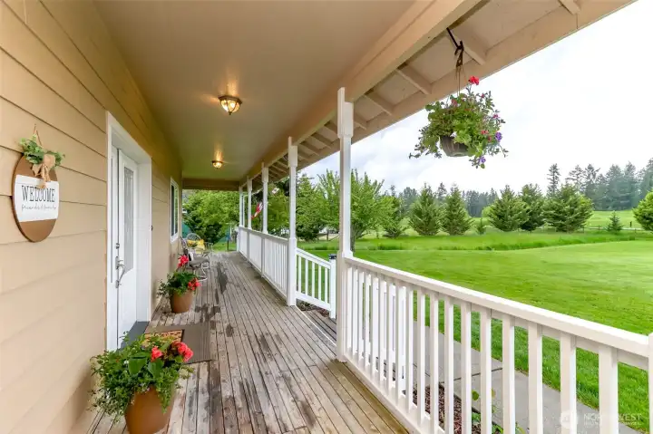 Covered and lighted front porch