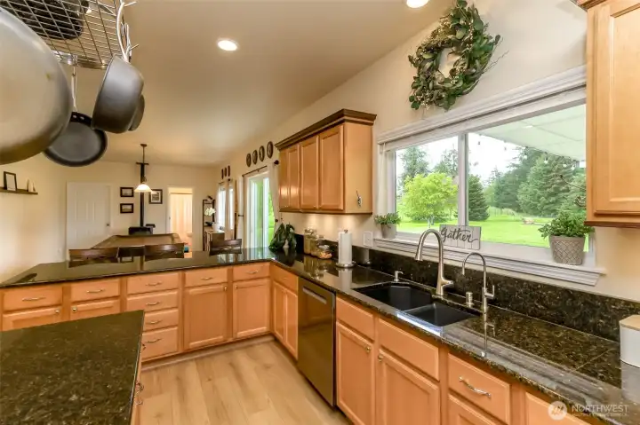 Gourmet kKtchen with New Granite Countertops