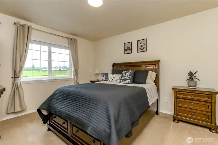 Upstairs Bedroom 3 w/View of Front Yard