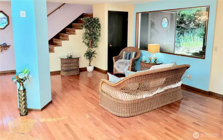 Many ways to set up this open living space ..
