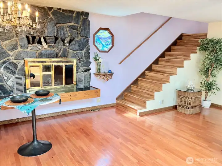 Dining room, living room, you decide .. Wood burning fireplace ..