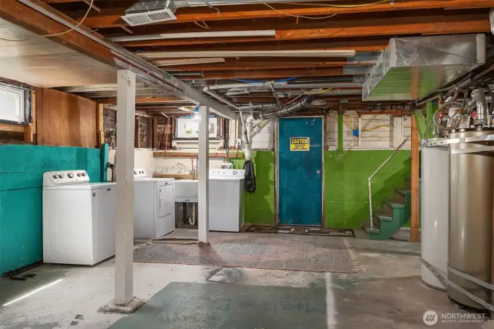 Unfinished Basement with Laundry & Mechanical Room