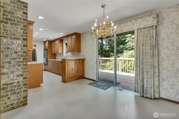 Dining Room has a slider to a large deck for outside living space!