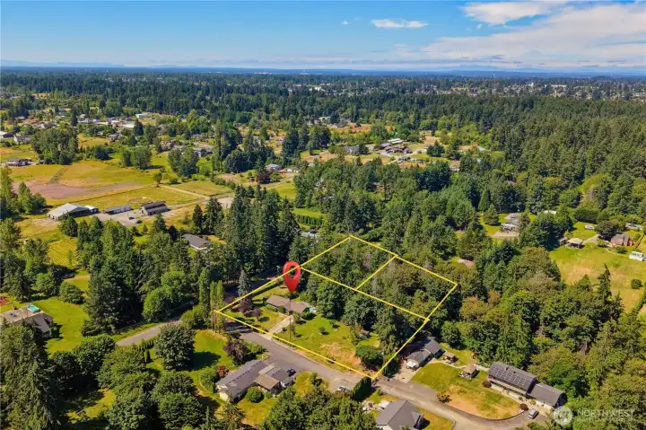 This plat shows the approximate (see plat map for exact Property Lines) three parcels included with this home for a total of 2 acres.