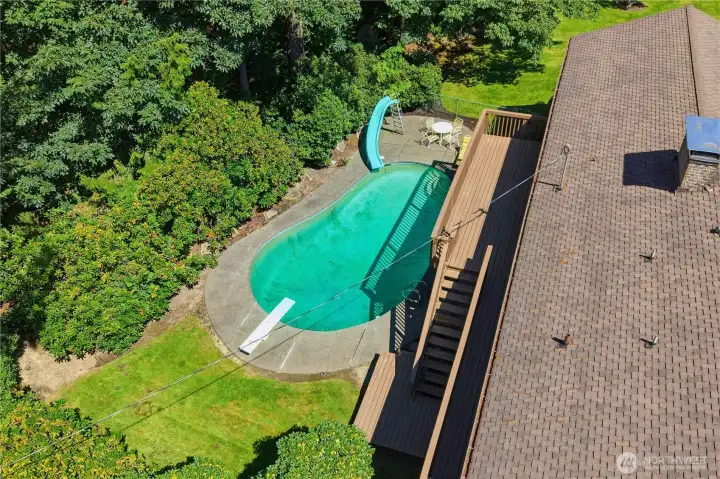 Full inground pool with working oil pool heater.