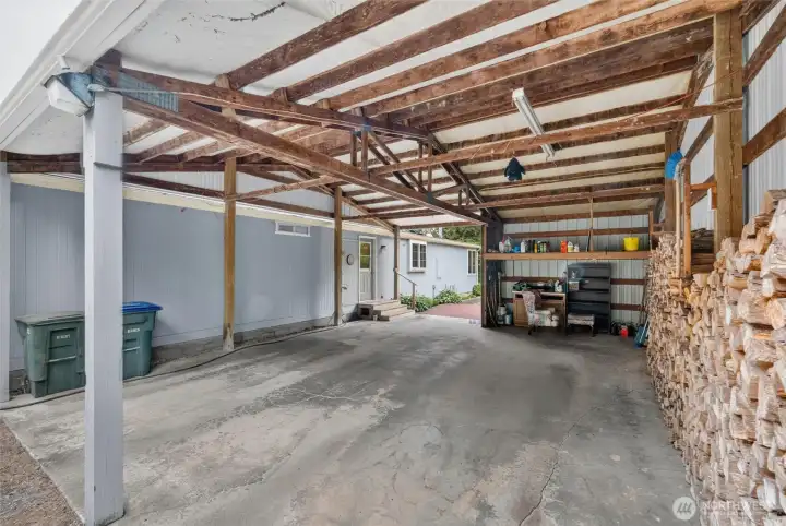 Spacious 2-car carport. Spacious 2-car carport.