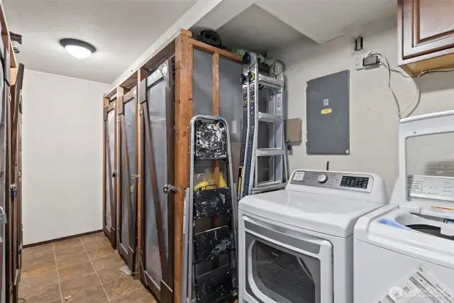 Also in this room are individual storage lockers.