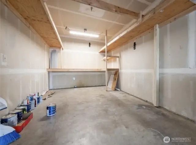One Car Garage with storage space