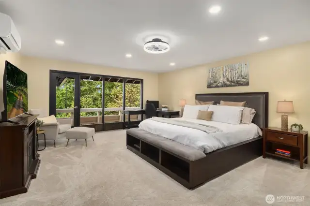 The main level enjoys a private primary suite opening on its own deck.
