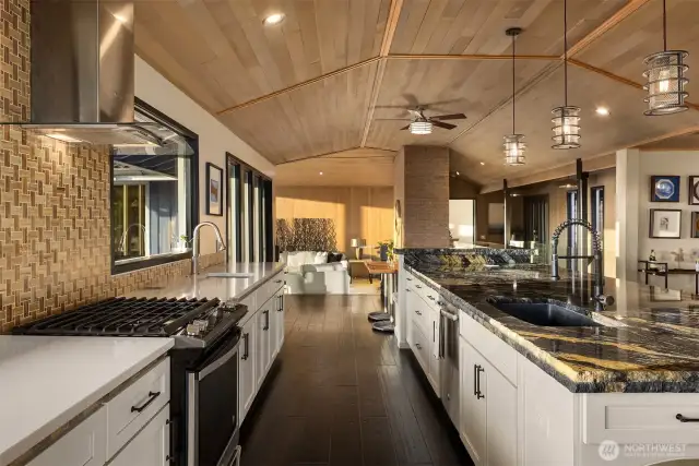 During the renovation, the current owners opened the main level to connect dining and kitchen areas where light and sea air can flow freely.