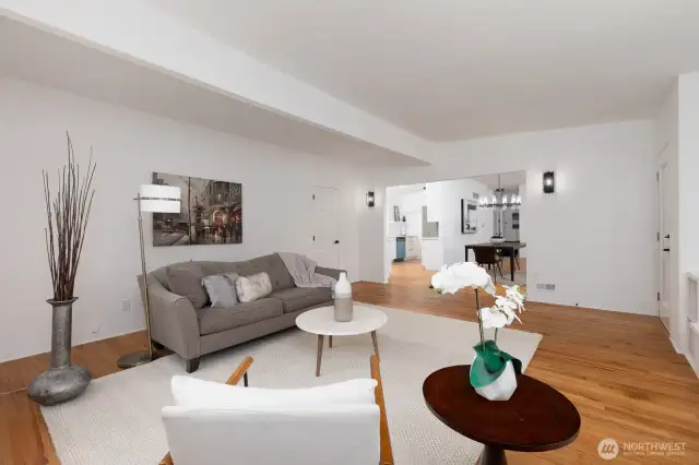 FAMILY ROOM LOOKING TOWARD KITCHEN AND DINING ROOMS