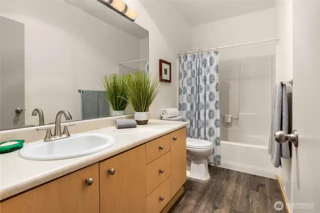 Full bath upstairs next to second bedroom