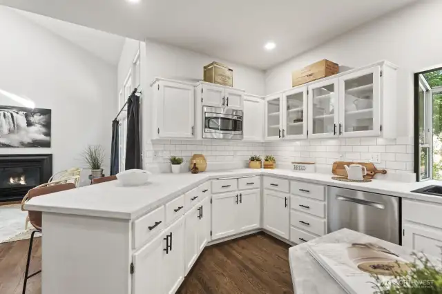 This kitchen has plenty of cabinets and counterspace to hold everything you need to make amazing meals.