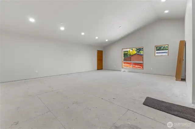 Unfinished room 616sf on 2nd floor above garages
