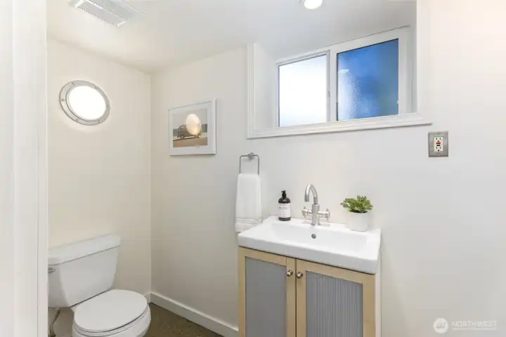 Basement half bathroom.