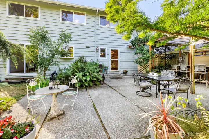 Spacious & private rear patio; great for entertaining or simple relaxation