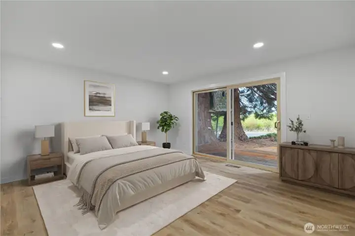 Main bedroom, virtually staged.