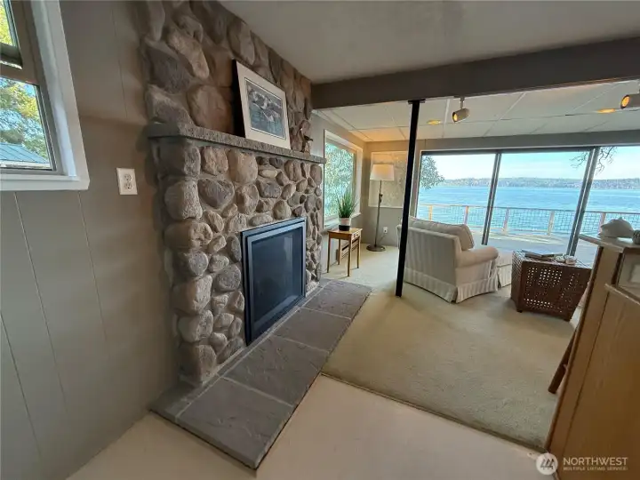 Brand new renovated fireplace and hearth.