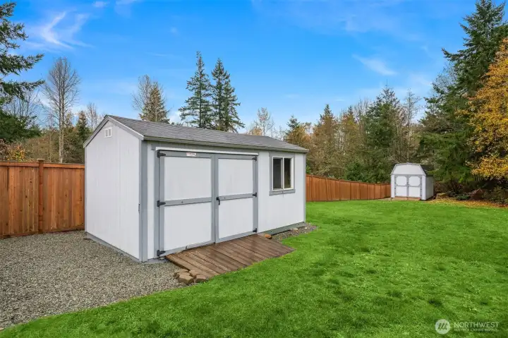 Storage sheds for lawn maintenance and extra storage