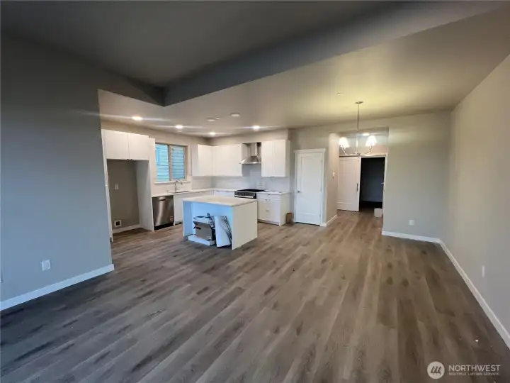 Another view of the kitchen/living