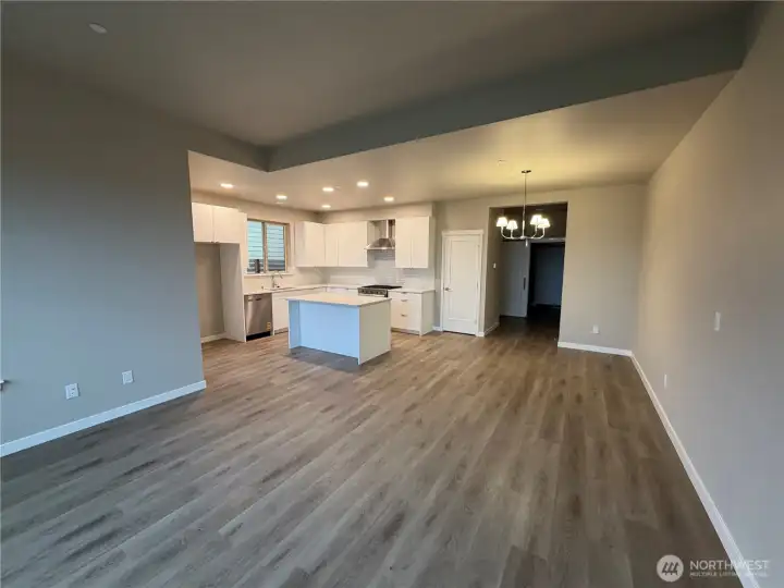 Another view of the kitchen/living