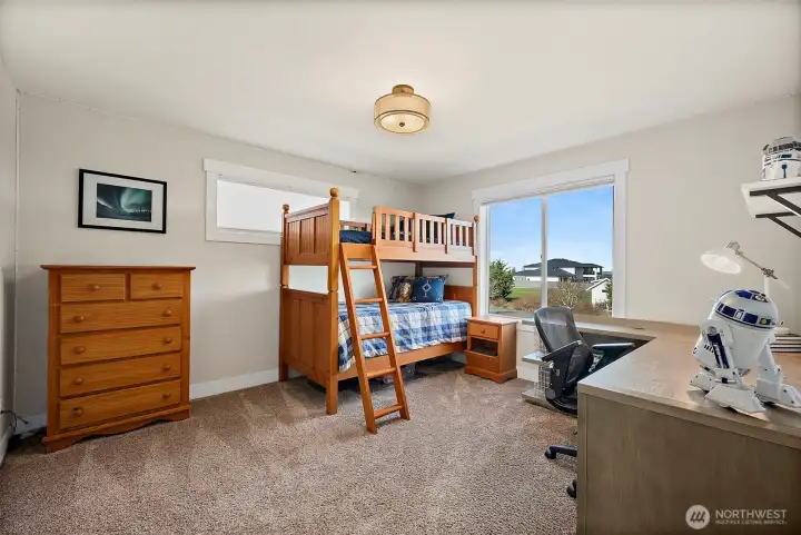 4th bedroom - attached to jack and jill bath. Walk in closet and lots of light!