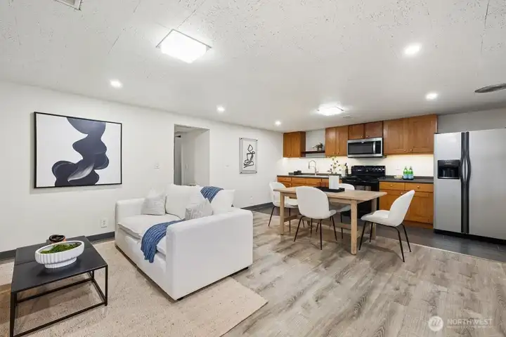 Lower level includes an ADU with full kitchen and exterior entrance and 2 bedrooms