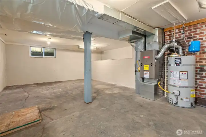 Here’s the dry, unfinished basement, full of possibility and ready to become your next project room, creative zone, or simply a generous spot for storage that keeps life organized and uncluttered.