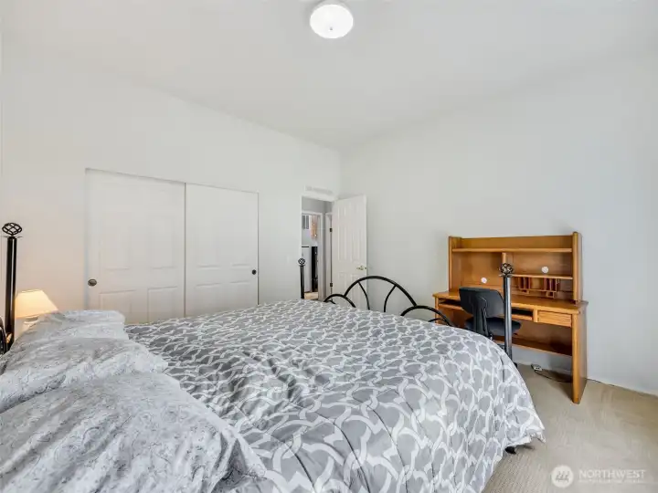 Bedroom #1 to the left of the entrance on the southwest side of the home.