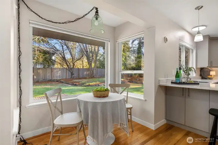 Nook with views into the expansive backyard