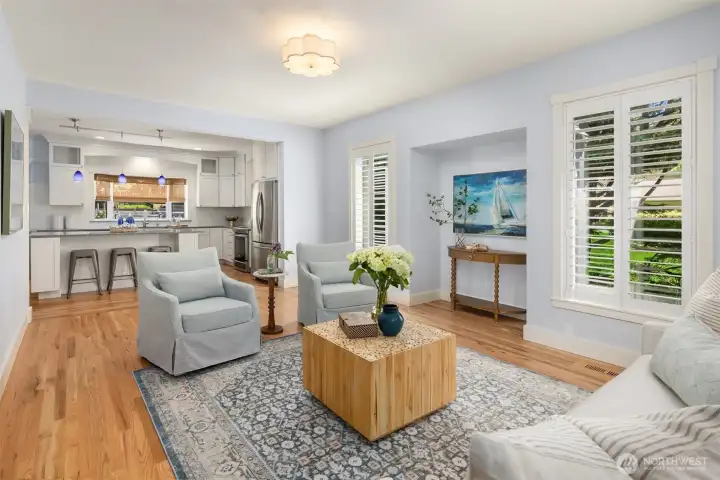 On the other side of the entry is the open family room that is conveniently connected to the eat-in kitchen. On the other side of the entry is the open family room that is conveniently connected to the eat-in kitchen.